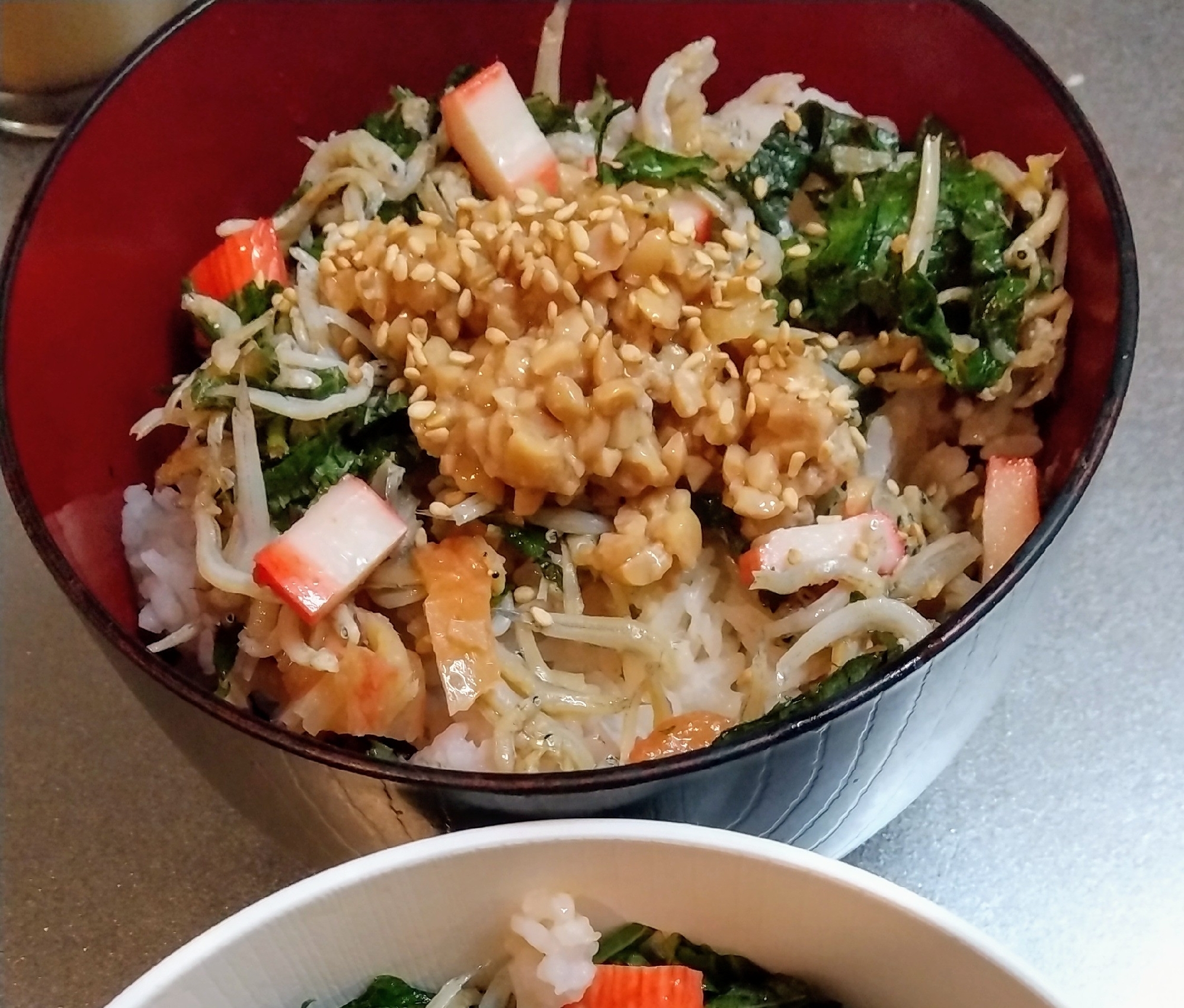 即席しらす&カニカマ丼