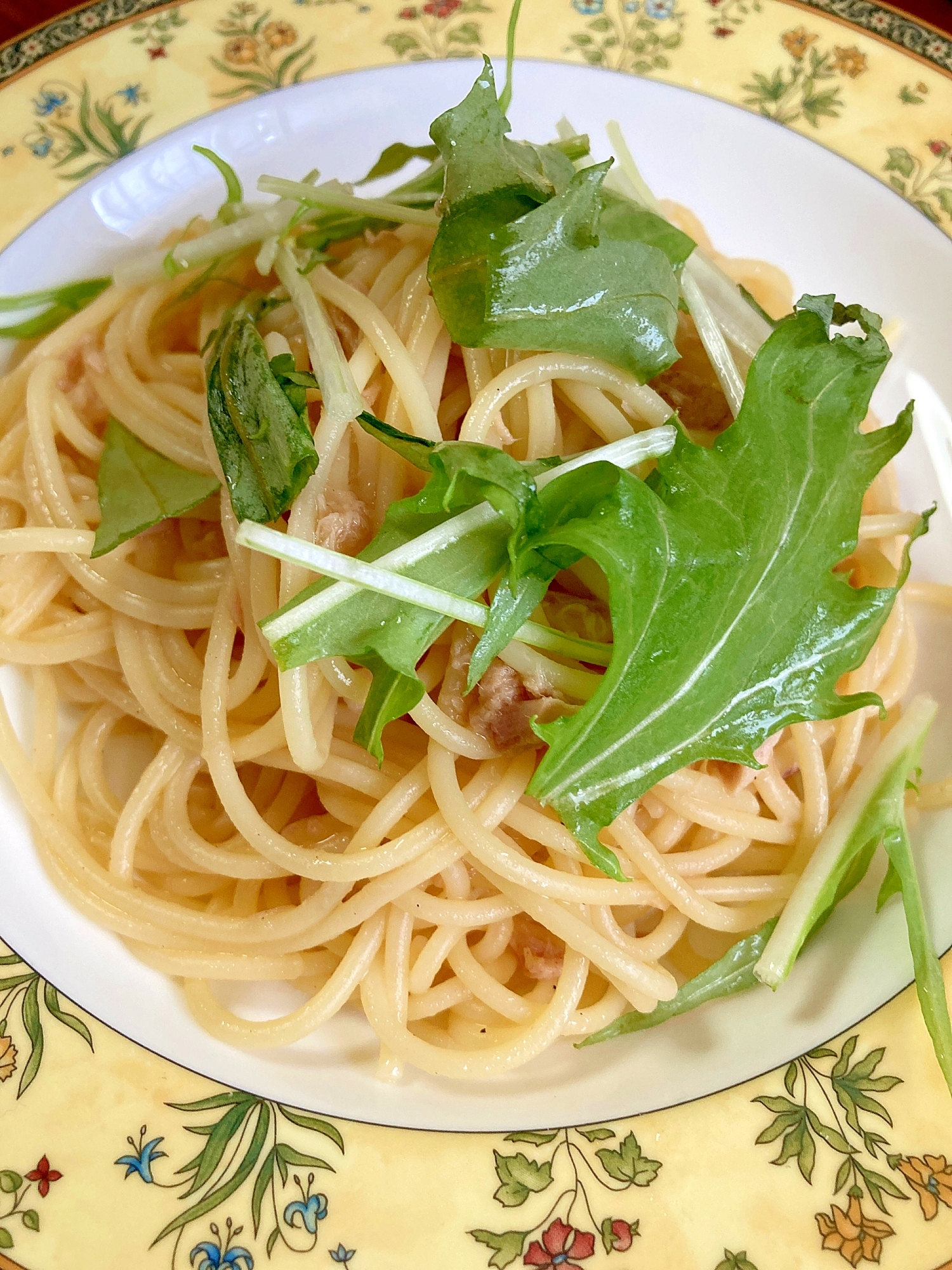 ツナと水菜のバター醤油パスタ