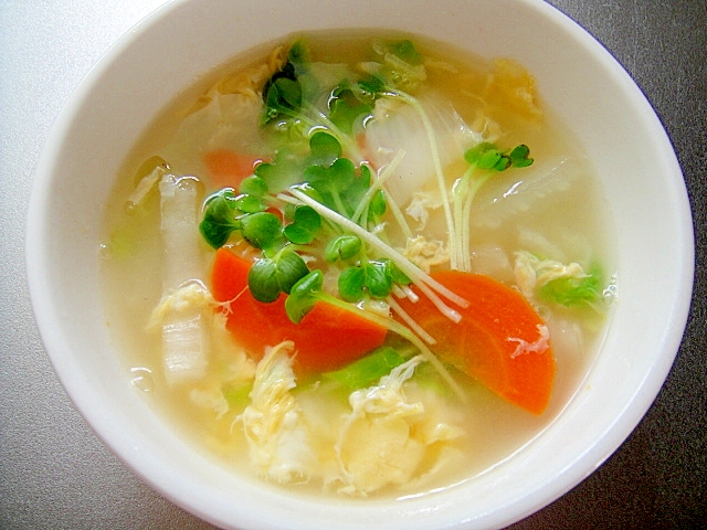 白菜とにんじんの中華卵のスープ