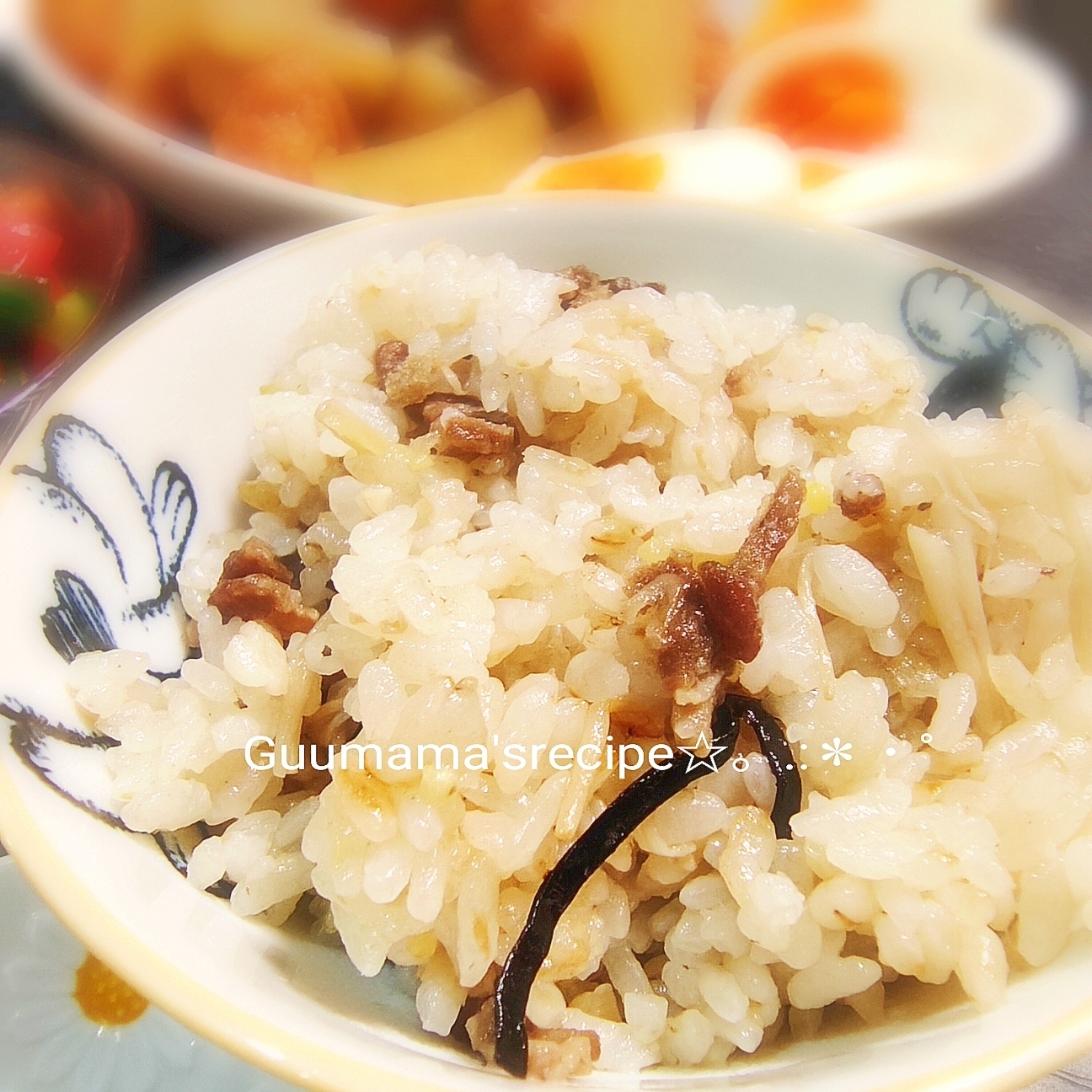 お肉少しで旨味たっぷり♡牛たんの炊き込みご飯