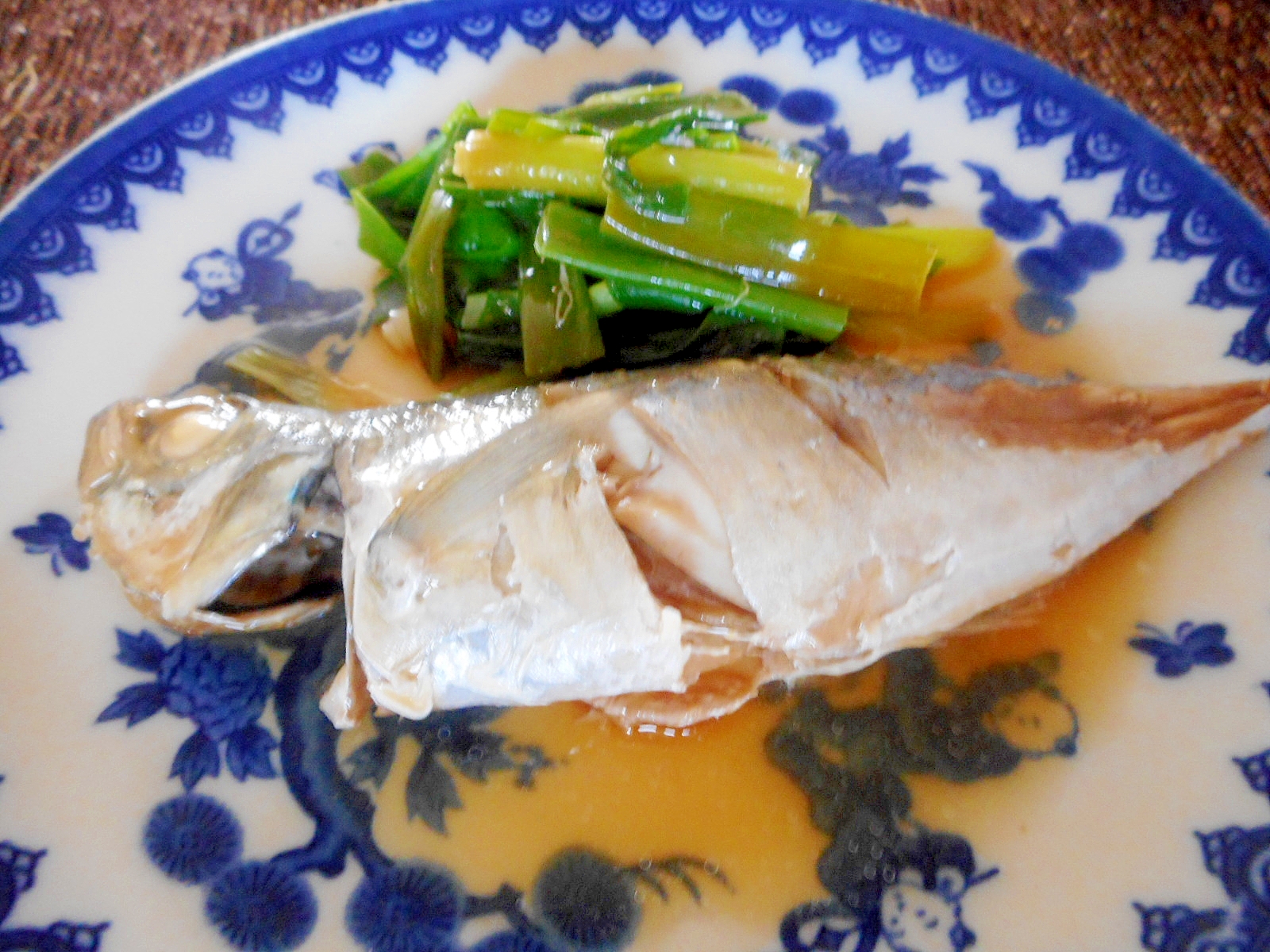 レモン醤油でアジとネギのさっと煮