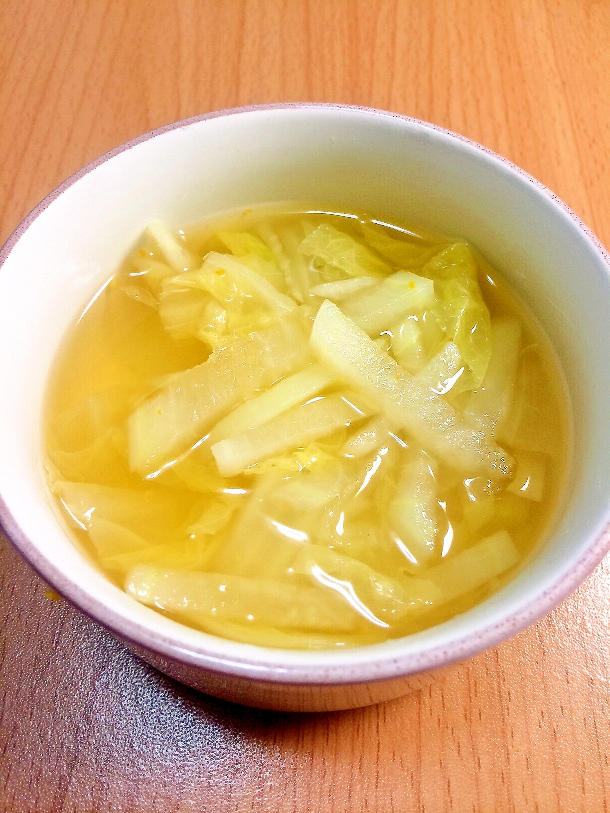 白菜と大根の和風スープ　あっさりゆず風味