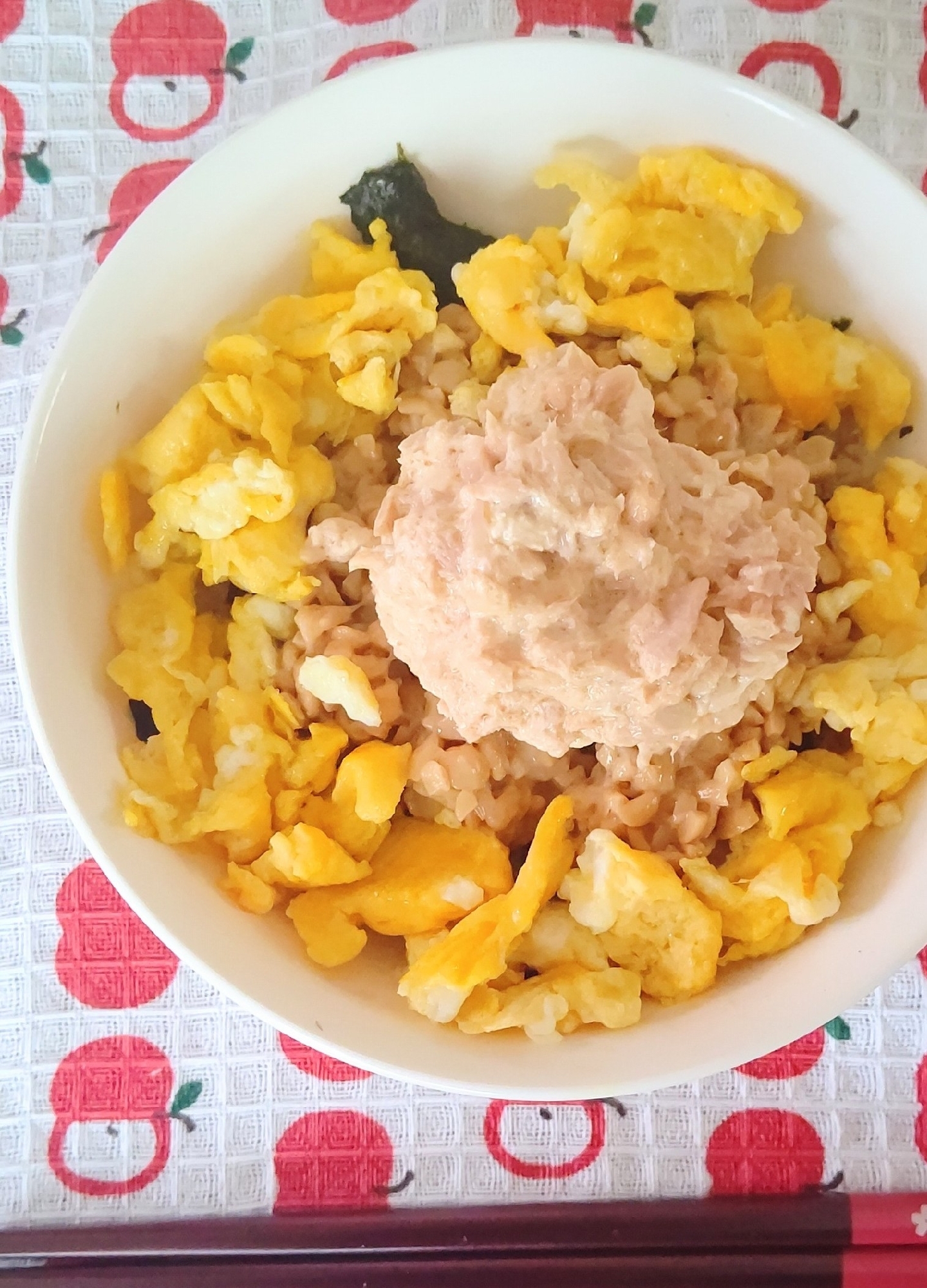 栄養満点◇簡単ツナたま納豆丼