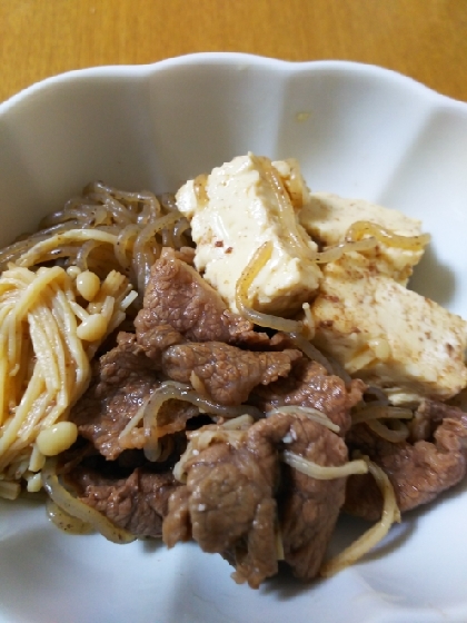 麺つゆ卵肉豆腐