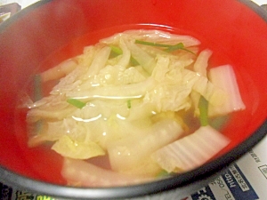 白菜と細ネギの中華風スープ