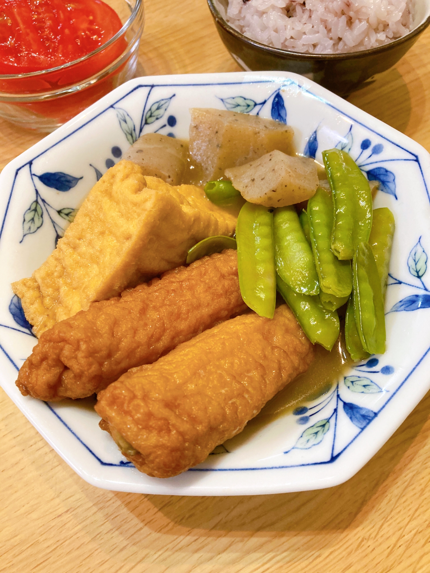 リメイクレシピ☆さばの煮付汁で厚揚げと絹さやの煮物