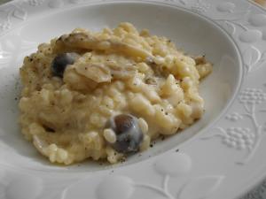 *色々きのこのクリームリゾット エビ風味*