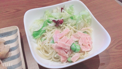 変わり種♪我が家の“豆苗とハムのパスタサラダ”