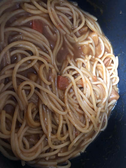 あえてシンプルに！レトルトカレーのスパゲッティ