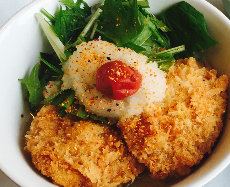 アレンジ！梅おろしひれかつ丼