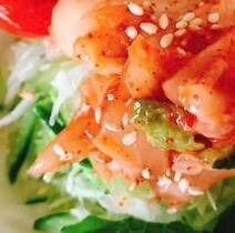 韓国風★きゅうりとトマトの海苔キムチサラダ♪