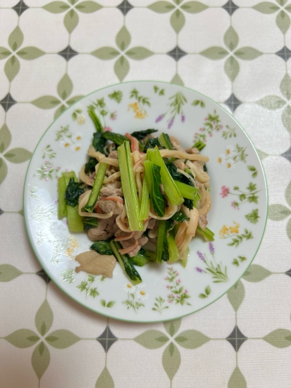 ホウレン草豚コマ炒め