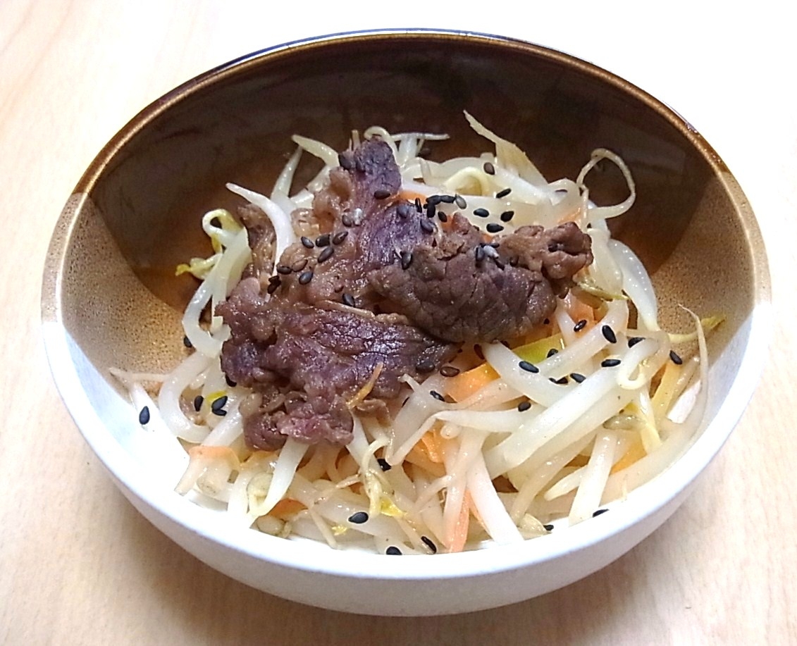 牛肉しぐれ煮入りもやし炒め