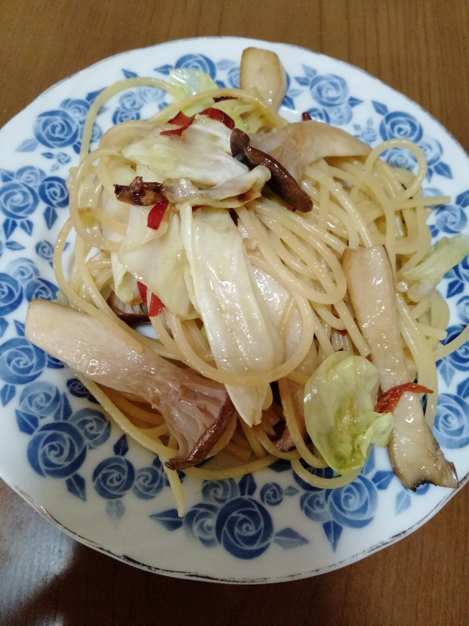 エリンギキャベツのパスタ