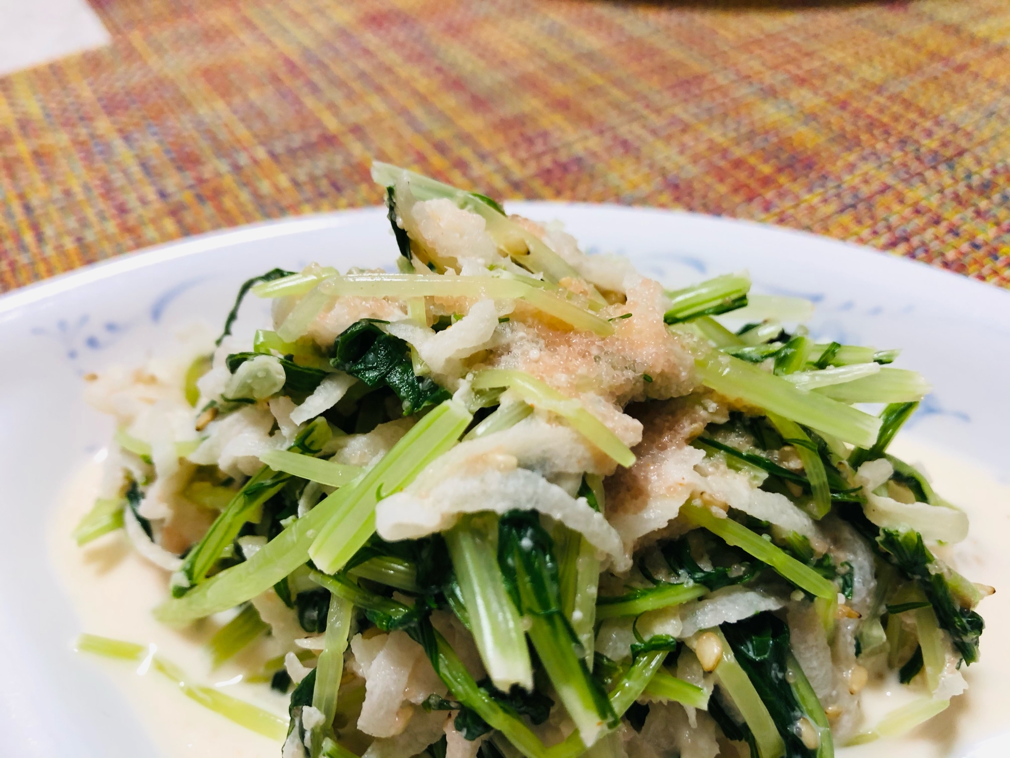 食べやすい♪  水菜と大根の明太マヨサラダ