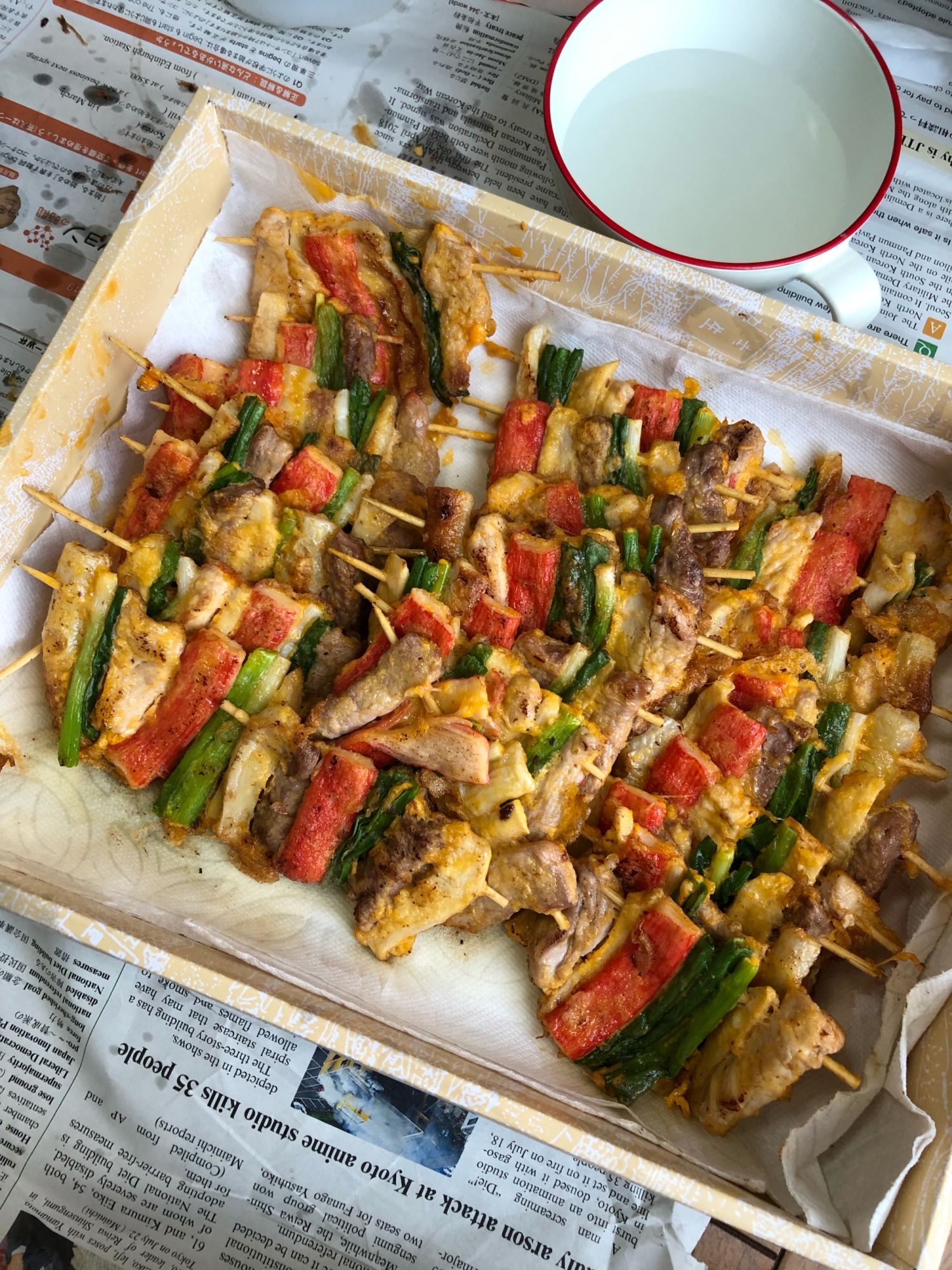 お肉と野菜とカニカマ焼き