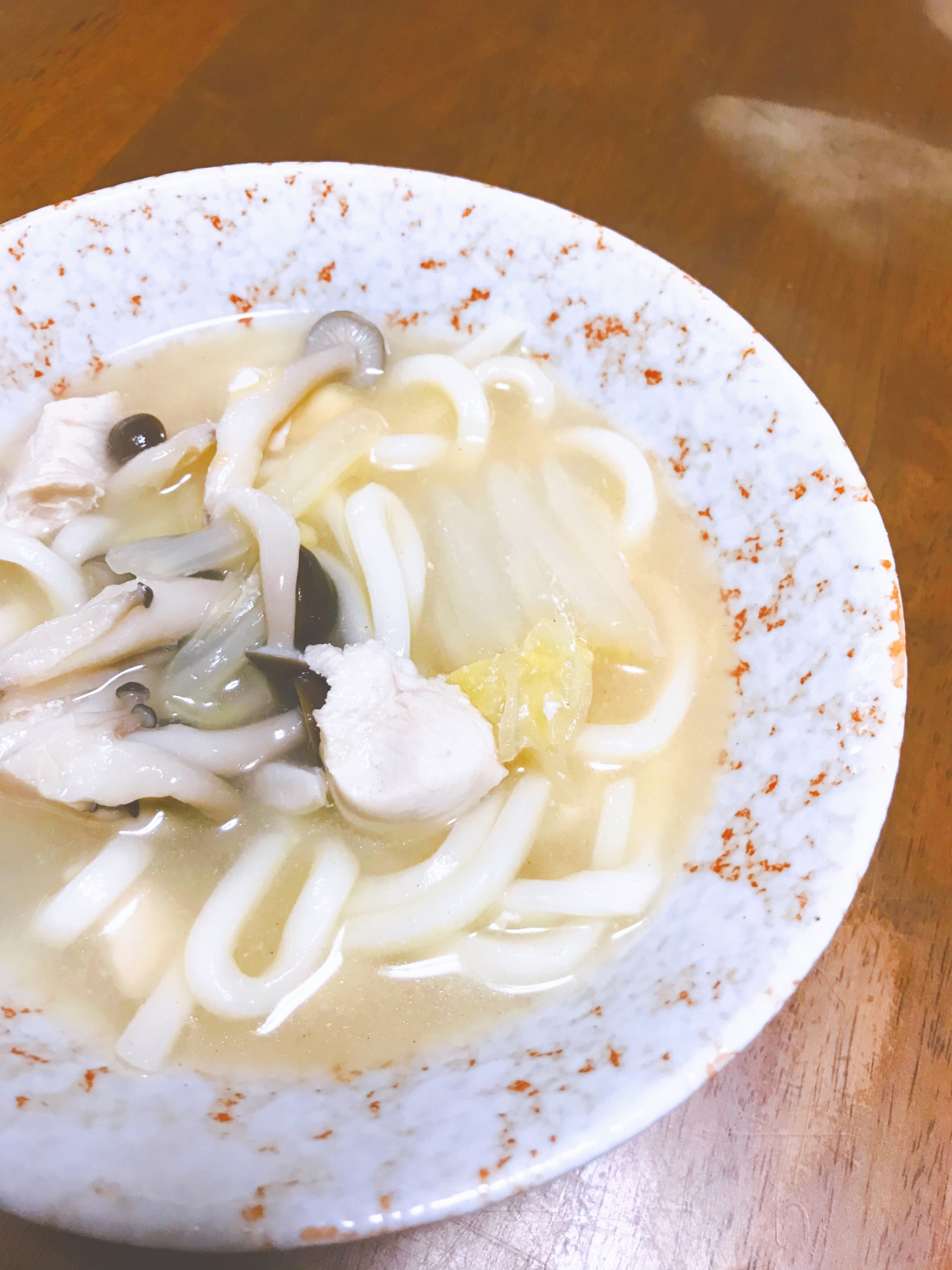 忙しい夜に！白菜と鶏の味噌うどん