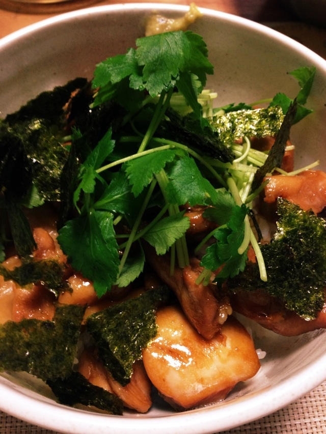 簡単!鶏肉のひつまぶし丼☆お茶漬け