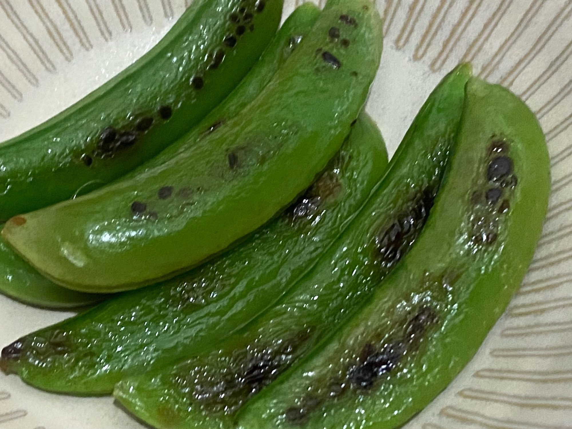 スナップエンドウの塩焼き