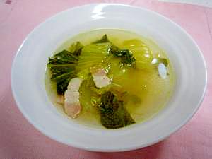 超簡単 チンゲン菜とベーコンのコンソメスープ レシピ 作り方 By Gontata2gou 楽天レシピ