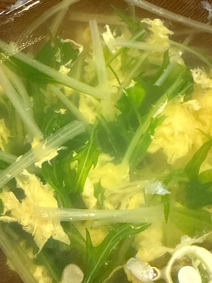 簡単～えのきと水菜の中華卵スープ★
