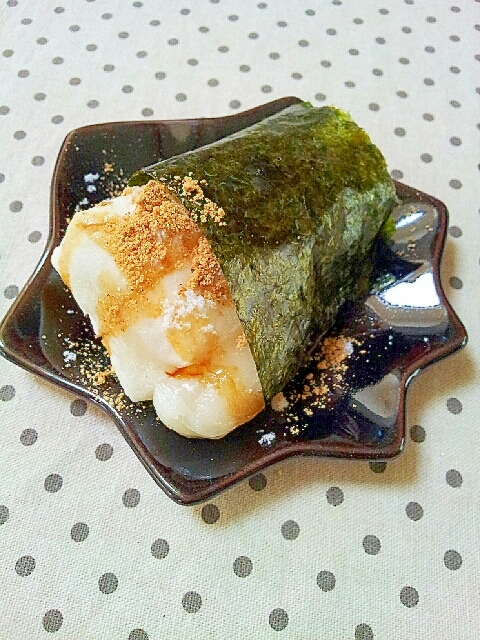 だし醤油で✿きな粉の甘辛海苔餅❤