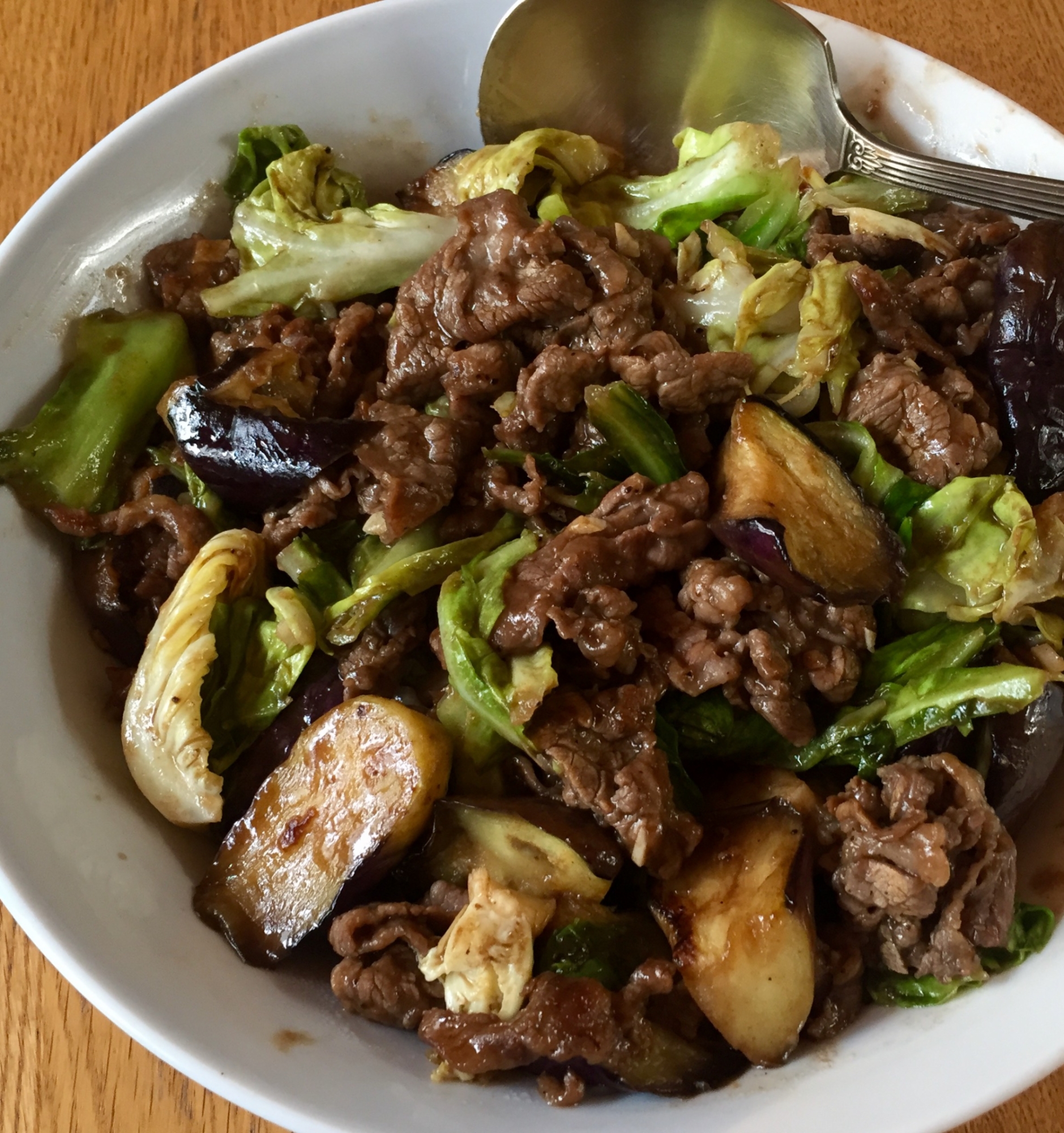 牛肉と茄子のバルサミコ酢炒め