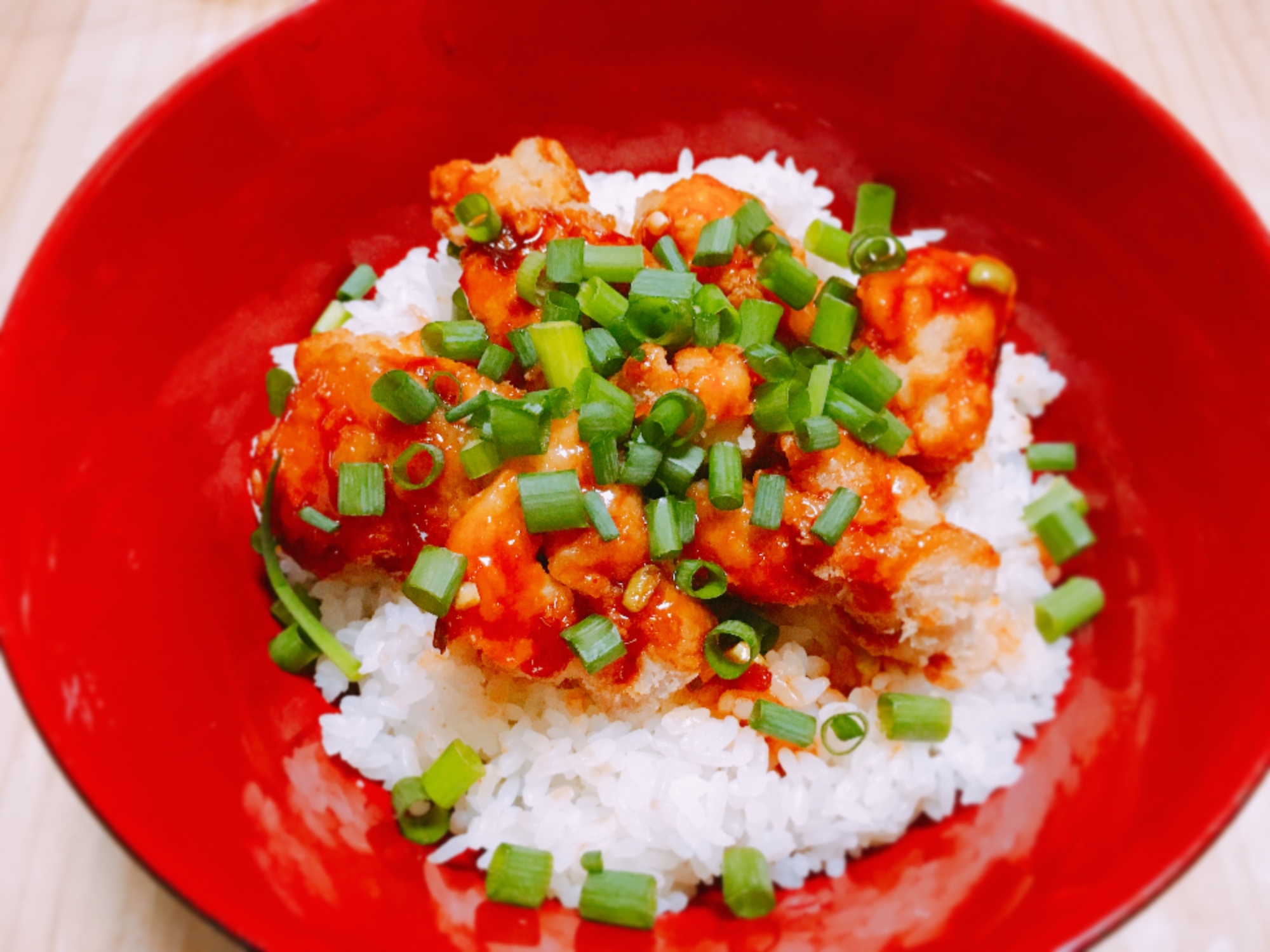 甘辛な唐揚げ丼♪