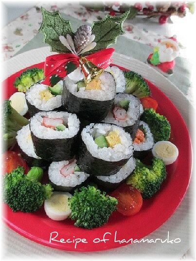 のり巻きでクリスマスツリーの寿司ケーキ レシピ 作り方 By はなまる子 楽天レシピ のり巻きでクリスマスツリーの寿司ケーキ レシピ 作り方 By はなまる子 楽天レシピ