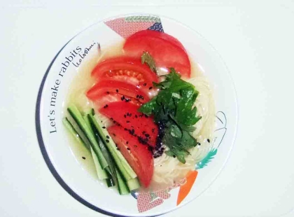 夏野菜でお手軽ラーメン