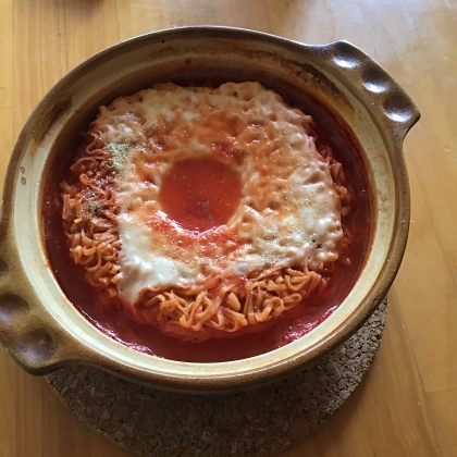 チキンラーメンで♪我が家の“トマトラーメン”