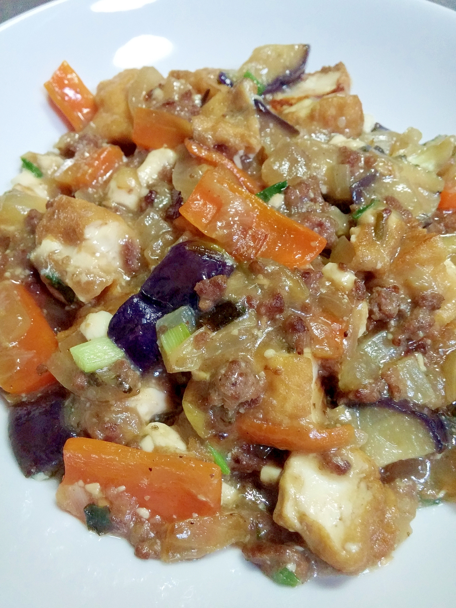 節約&ボリューム満点!麻婆風厚揚げ&なす♪