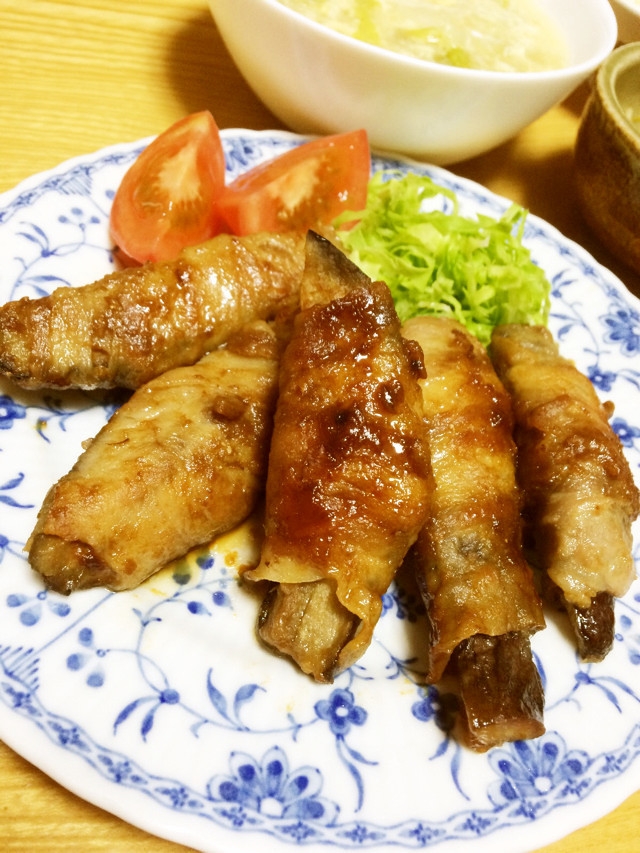 味噌ダレが美味しい＊なすの豚肉巻き