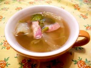 温まる〜☆白菜と厚切りベーコンのスープ