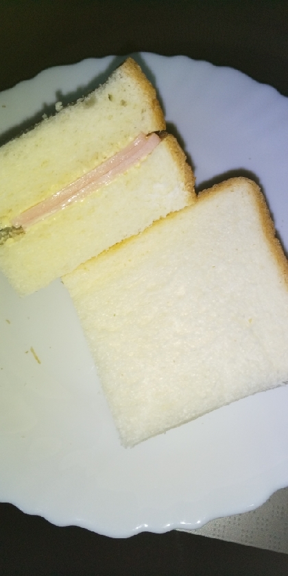 パン1枚でハムだけサンドイッチ