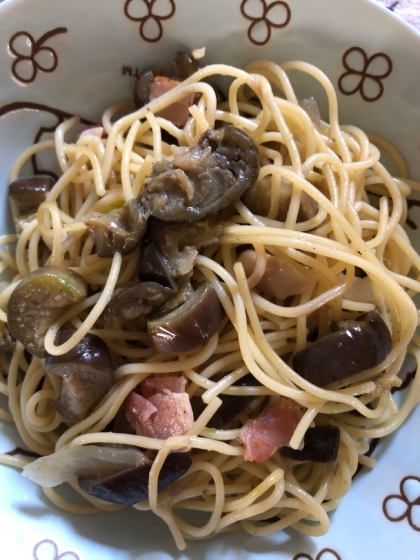 ナスの和風簡単パスタ♪バター醤油が旨！♪