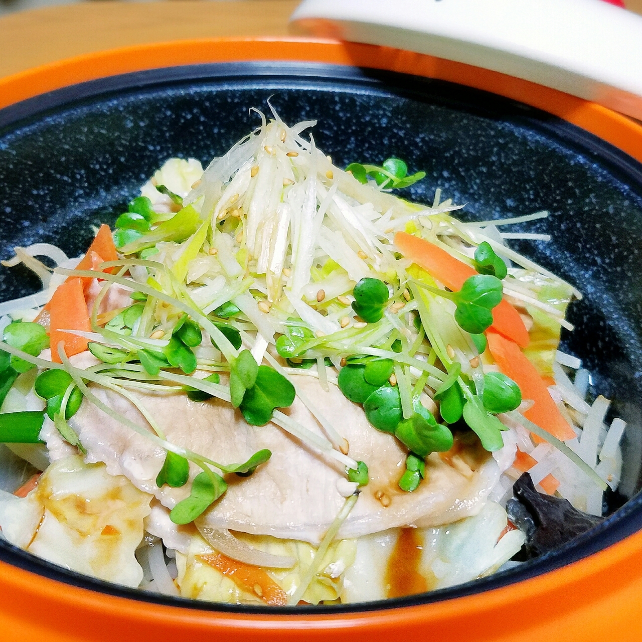 レンジで簡単!豚肉の蒸ししゃぶ