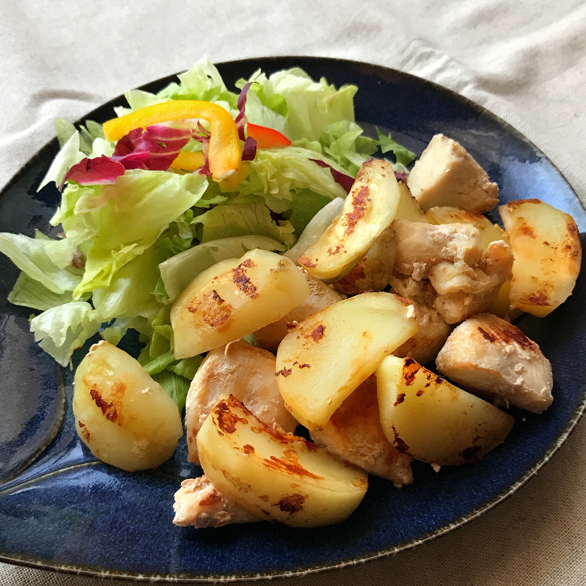 鶏肉とじゃがいもの辛子マヨネーズ