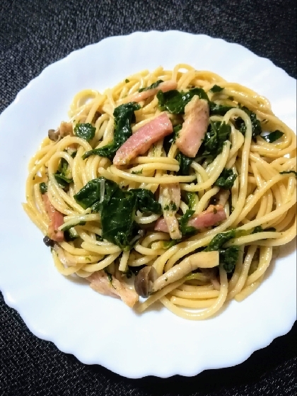 めんつゆで☆ベーコンとほうれん草の和風パスタ