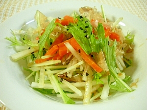 水菜と大根のスダチドレッシングサラダ
