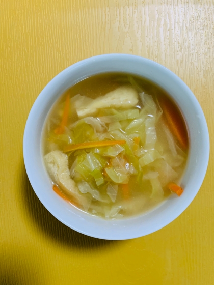 千切り野菜のコンソメスープ