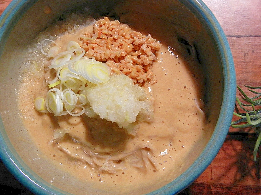 ふわとろ 納豆ムースの冷やかけ蕎麦 レシピ 作り方 By Kon9093 楽天レシピ
