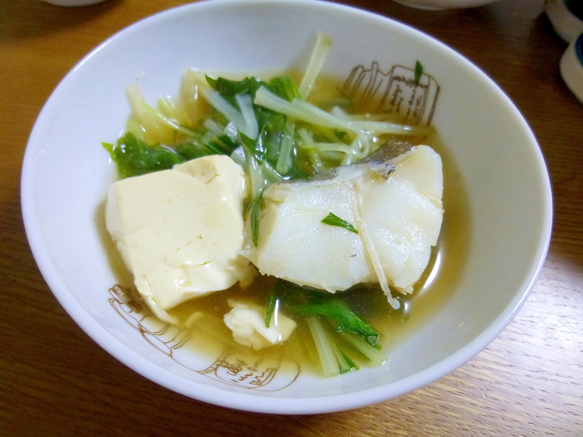 鱈と水菜、豆腐の簡単鍋