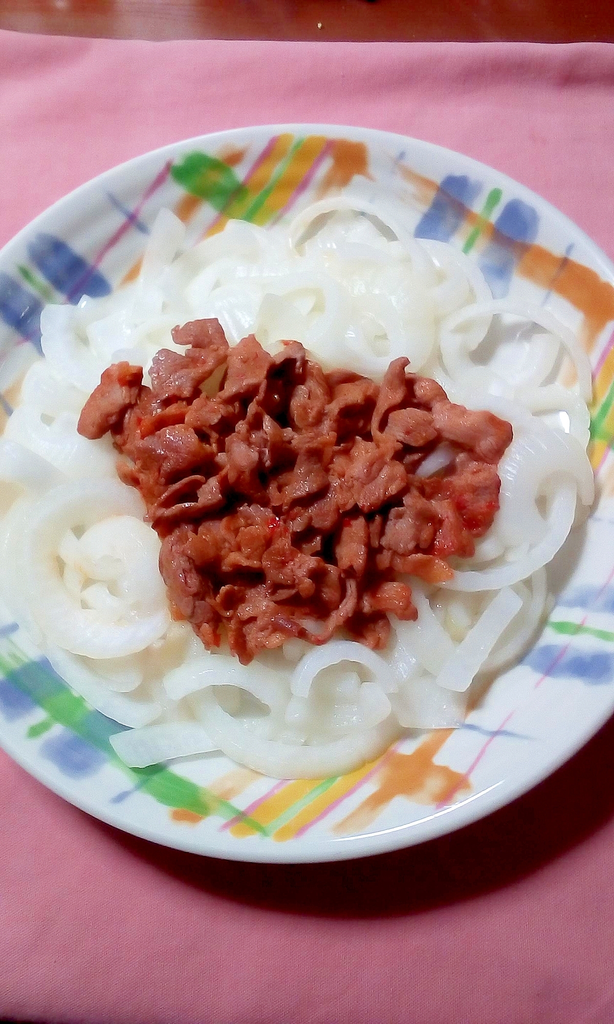 蒸し焼き新玉ねぎと辛口豚肉炒め（おつまみに～）