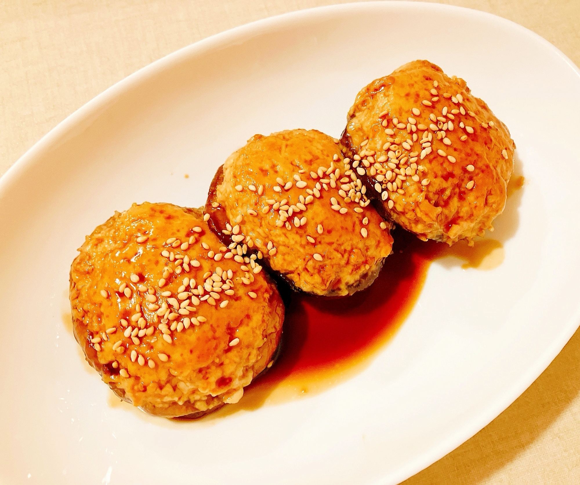 椎茸の鶏つくね詰め