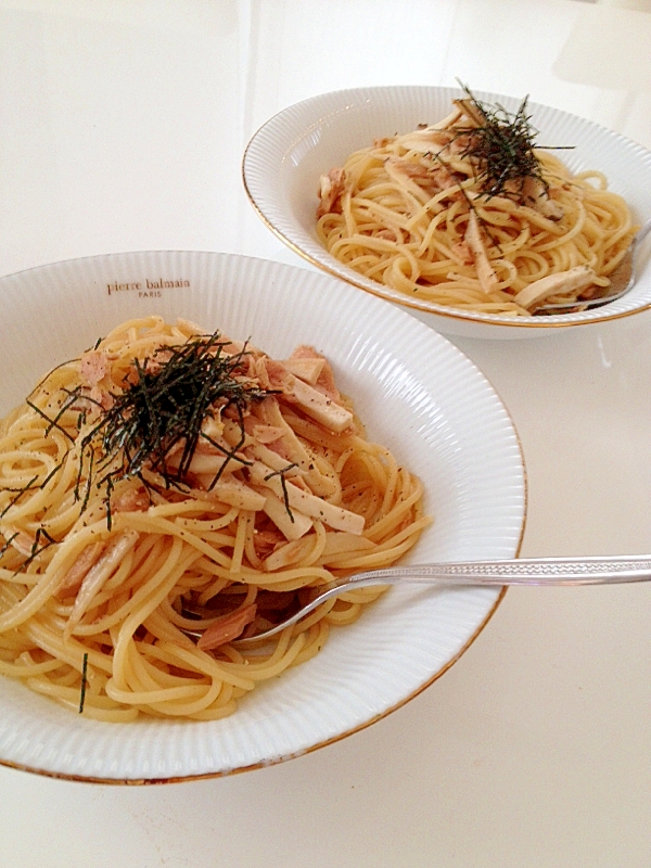 エリンギとシーチキンの和風パスタ