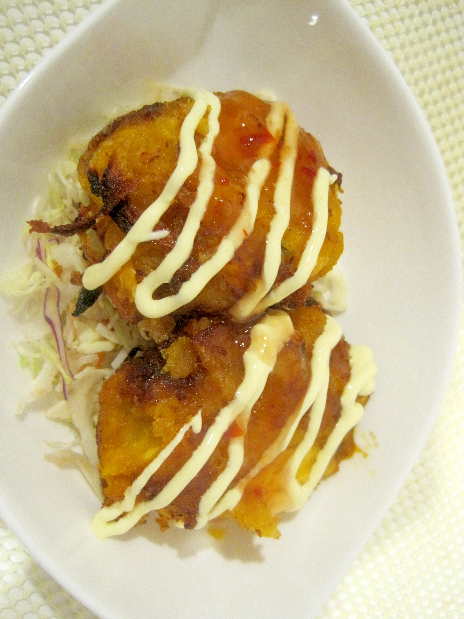 かぼちゃのチーズコロッケ丼