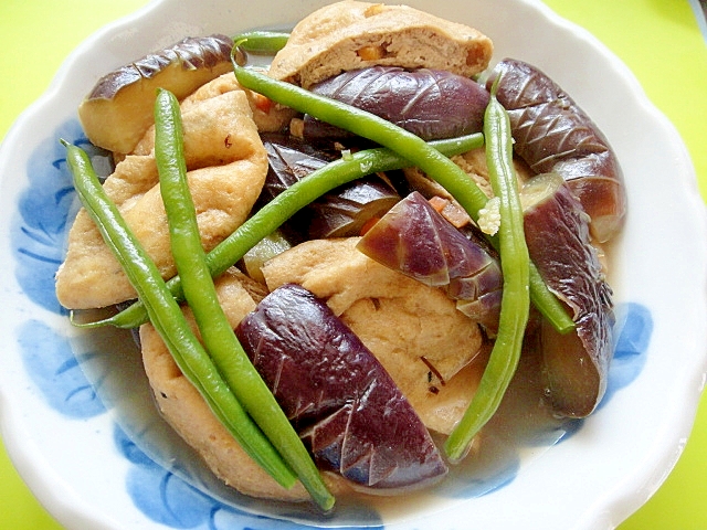 茄子とがんもどきインゲンの煮物