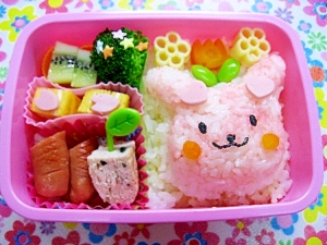 女の子のお弁当 ３ｄうさぎ弁 レシピ 作り方 By Pokehapi 楽天レシピ