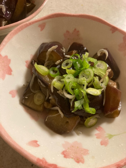 レンジで簡単副菜♡なすとしらすのポン酢和え